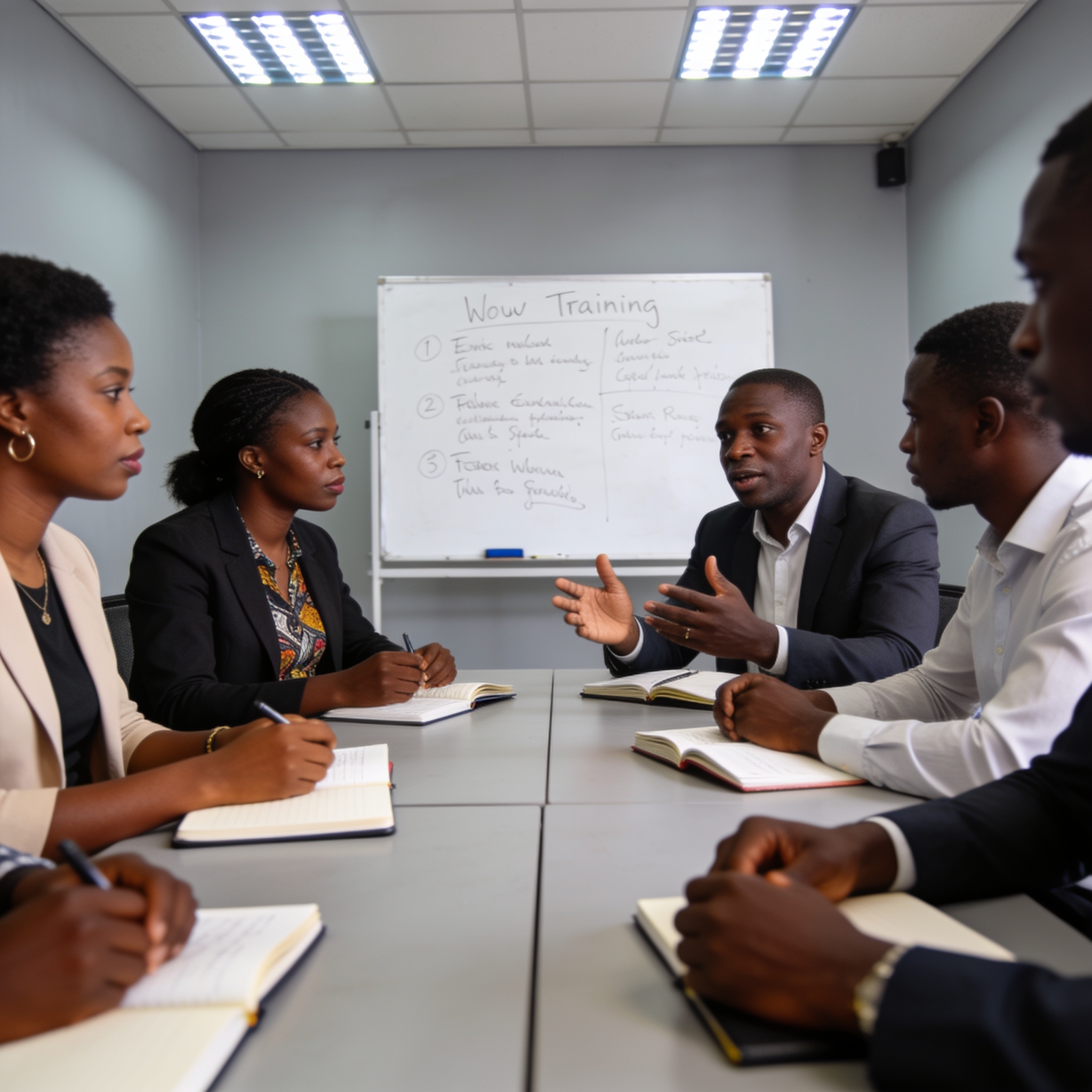 Create an editorial news illustration for an article about 'Ferdi au Congo : de nouveaux partenariats de formation en vue'. The specific country is Republique of Congo (Brazzaville) (CG); make visual cues accurate to this exact country and avoid flag