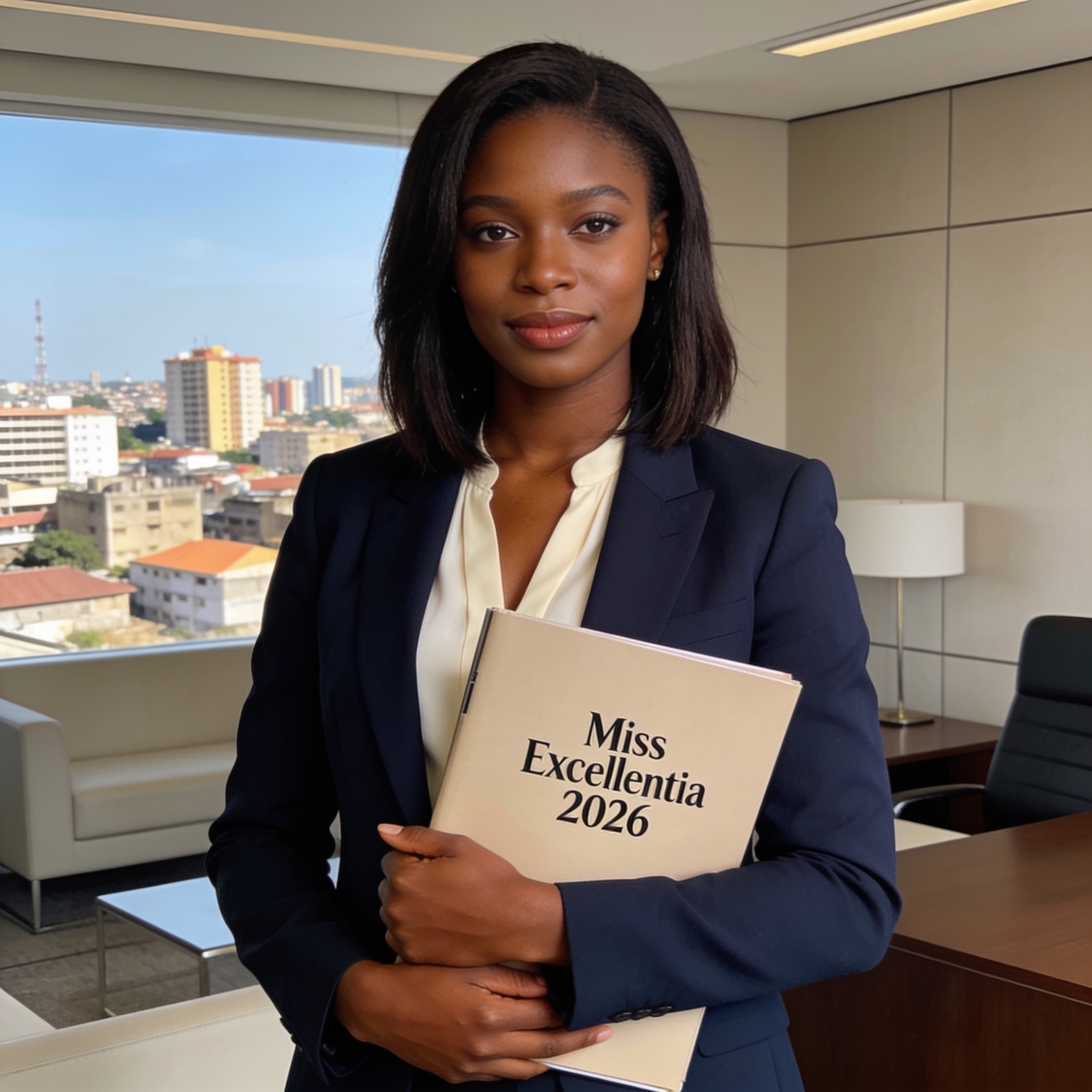 Create an editorial news illustration for an article about 'Miss Excellentia 2026 : Esther, ancienne candidate de Nouvelle Reine, intègre le comité d’organisation'. The specific country is Republique of Congo (Brazzaville) (CG); make visual cues accu